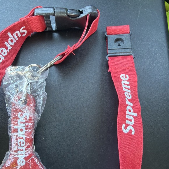 RARE Supreme Red Lanyard with Metal Bottle Opener Keychain Box